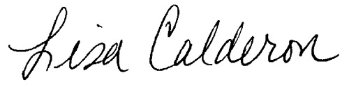 signature of Lisa Calderon